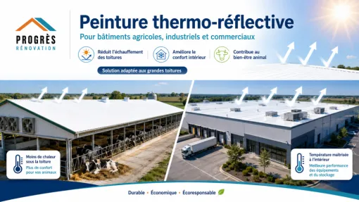 PEINTURE THERMO-RÉFLECTIVE POUR TOITURES : UNE SOLUTION CONTRE LA CHALEUR, Maen Roch, Progrès Rénovation